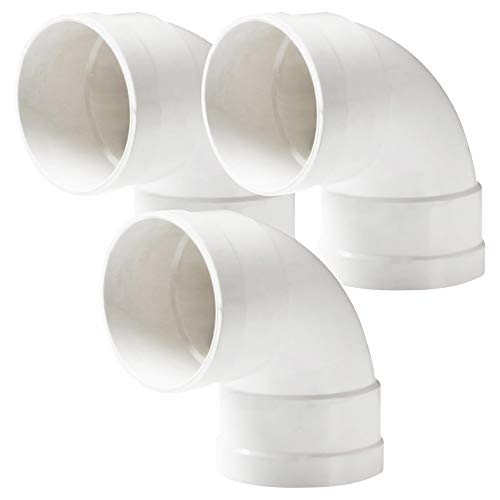 KINDOYO Accesorios para Tuberías de Agua - 3 Piezas de Instalación de Tuberías de Codo de 90 Grados, PVC, Blanco, 40mm