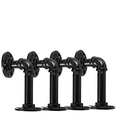 KING DO WAY 4 Piezas Soporte de Metal, Soporte de la Pared del Hierro del Estilo de la Vendimia para cartón/Plataforma/Rejillas (4pcs 15x8cm)