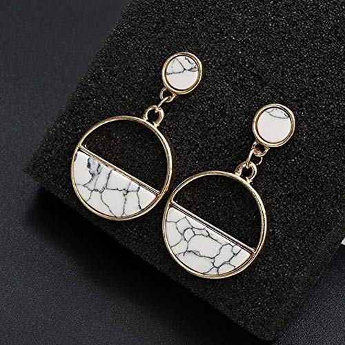 KingbeefLIU Moda Mujer Mármol Grano Redondo Geométrico Cuelga Oreja Stud Pendientes Joyas Regalo Simple Moda Accesorios A Juego Pendientes Blanco KingbeefLIU Moda Mujer Mármol Grano Redondo Geométrico Cuelga Oreja Stud Pendientes Joyas Regalo Simple Moda Accesorios A Juego Pendientes Blanco