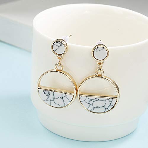 KingbeefLIU Moda Mujer Mármol Grano Redondo Geométrico Cuelga Oreja Stud Pendientes Joyas Regalo Simple Moda Accesorios A Juego Pendientes Blanco KingbeefLIU Moda Mujer Mármol Grano Redondo Geométrico Cuelga Oreja Stud Pendientes Joyas Regalo Simple Moda Accesorios A Juego Pendientes Blanco