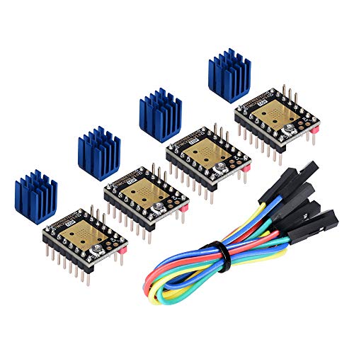 Kingprint TMC2208 V3.0 -UART Stepper - Amortiguador con controlador de disipador de calor para A4988 DRV8825 para impresora 3D (4 unidades) Kingprint TMC2208 V3.0 -UART Stepper - Amortiguador con controlador de disipador de calor para A4988 DRV8825 para impresora 3D (4 unidades)