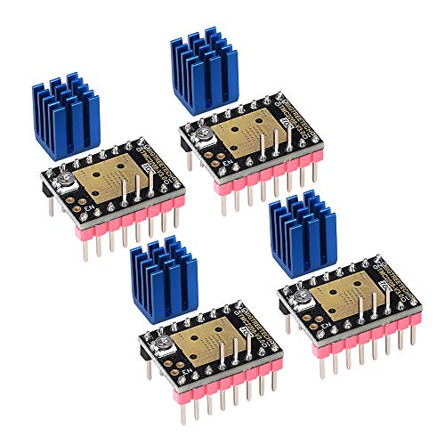 Kingprint TMC2208 V3.0 -UART Stepper - Amortiguador con controlador de disipador de calor para A4988 DRV8825 para impresora 3D (4 unidades) Kingprint TMC2208 V3.0 -UART Stepper - Amortiguador con controlador de disipador de calor para A4988 DRV8825 para impresora 3D (4 unidades)