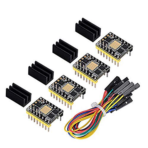 KINGPRINT TMC5160 v1.2 Stepper Motor Stepper Stick Silencioso Driver Support SPI con Disipador de Calor para Impresora 3D Placa de Control (4 piezas)