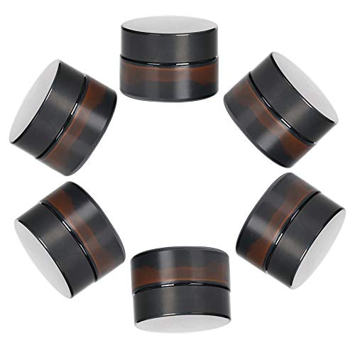 KingYH 6 Pieza 5ml Tarros de Cristal de Ámbar con Tapa Interior Vacía Crema Rellenables Botella de Pot Recipiente para Salve Crema Facial Loción Aromaterapia Mezclas Biberó Marrón KingYH 6 Pieza 5ml Tarros de Cristal de Ámbar con Tapa Interior Vacía Crema Rellenables Botella de Pot Recipiente para Salve Crema Facial Loción Aromaterapia Mezclas Biberó Marrón