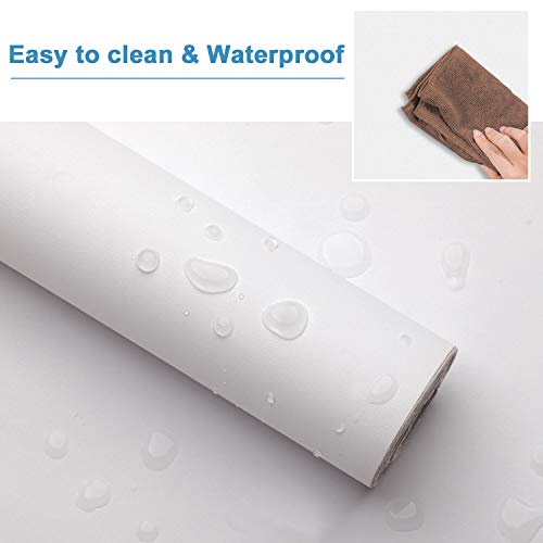 KINLO 61 * 500cm Pegatinas de Pared Muebles Vinilo Papel Adhesivo Blanco Mate Aumento del Grosor Rollo Pintado Pared Impermeable de PVC para Dormitorio/Sala/Aparador, a Prueba de Agua KINLO 61 * 500cm Pegatinas de Pared Muebles Vinilo Papel Adhesivo Blanco Mate Aumento del Grosor Rollo Pintado Pared Impermeable de PVC para Dormitorio/Sala/Aparador, a Prueba de Agua