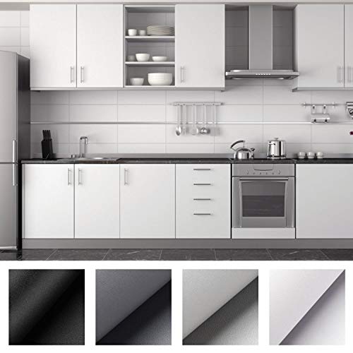 KINLO 61 * 500cm Pegatinas de Pared Muebles Vinilo Papel Adhesivo Blanco Mate Aumento del Grosor Rollo Pintado Pared Impermeable de PVC para Dormitorio/Sala/Aparador, a Prueba de Agua KINLO 61 * 500cm Pegatinas de Pared Muebles Vinilo Papel Adhesivo Blanco Mate Aumento del Grosor Rollo Pintado Pared Impermeable de PVC para Dormitorio/Sala/Aparador, a Prueba de Agua