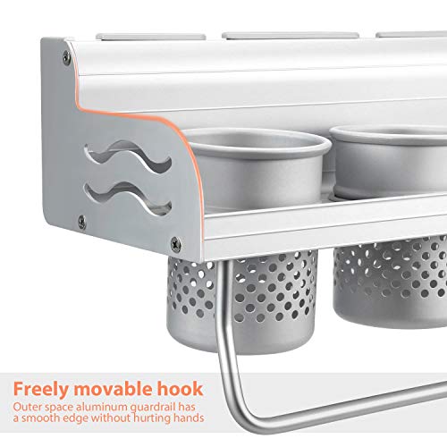 KINLO Baldas Pared Adhesiva 【Des.Cuento】 Colgador Sin Perforar con 2 Tazas y 10 Ganchos NO OXIDARÁ Organizador Cocina Multifuncional con 2 Capas Estante para Cucharas/Cocina/Ducha/Baño -Soporta 5KG KINLO Baldas Pared Adhesiva 【Des.Cuento】 Colgador Sin Perforar con 2 Tazas y 10 Ganchos NO OXIDARÁ Organizador Cocina Multifuncional con 2 Capas Estante para Cucharas/Cocina/Ducha/Baño -Soporta 5KG