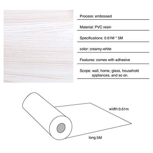 KINLO Pegatina de Mueble de Madera Ropa 0,61 * 5M Autoadhesivo Papel Pintado Impermeable para Muebles/Cocina/Baño Color (1 Rollo, Madera 2)