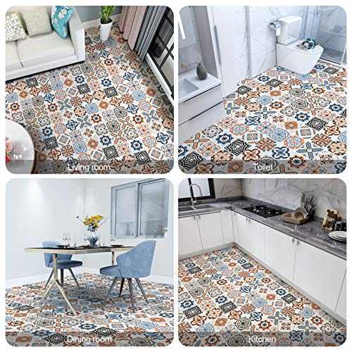 KINLO Suelo de PVC autoadhesivo para suelo de vinilo resistente a la abrasión, 3 ㎡/rollo de aspecto de baldosas, lámina adhesiva mate adhesiva decorativa (60 x 500 cm) KINLO Suelo de PVC autoadhesivo para suelo de vinilo resistente a la abrasión, 3 ㎡/rollo de aspecto de baldosas, lámina adhesiva mate adhesiva decorativa (60 x 500 cm)