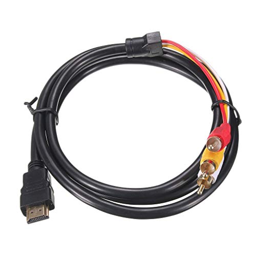 Kinshops 5 Feet 1.5M 1080P HDTV HDMI Male to 3 RCA Audio Video AV Cable Cord Adapter Kinshops 5 Feet 1.5M 1080P HDTV HDMI Male to 3 RCA Audio Video AV Cable Cord Adapter