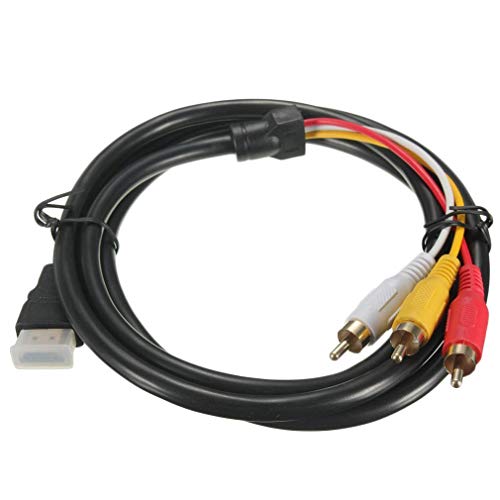 Kinshops 5 Feet 1.5M 1080P HDTV HDMI Male to 3 RCA Audio Video AV Cable Cord Adapter Kinshops 5 Feet 1.5M 1080P HDTV HDMI Male to 3 RCA Audio Video AV Cable Cord Adapter