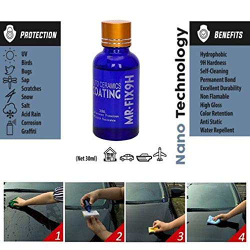 Kinshops 9H Anti-Scratch Car Liquid Ceramic Coat Super Hydrophobic Glass Coating Polish