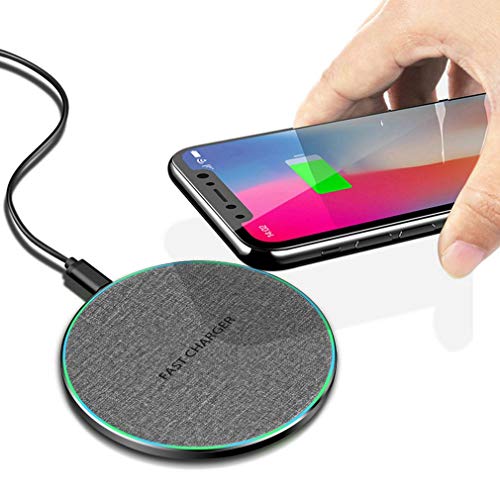 Kinshops Cargador inalámbrico Qi rápido de 15W / 10W Cargador inalámbrico rápido Cargador rápido de aleación de Aluminio ultradelgado estándar FDGAO/QI Kinshops Cargador inalámbrico Qi rápido de 15W / 10W Cargador inalámbrico rápido Cargador rápido de aleación de Aluminio ultradelgado estándar FDGAO/QI