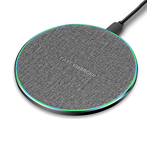 Kinshops Cargador inalámbrico Qi rápido de 15W / 10W Cargador inalámbrico rápido Cargador rápido de aleación de Aluminio ultradelgado estándar FDGAO/QI Kinshops Cargador inalámbrico Qi rápido de 15W / 10W Cargador inalámbrico rápido Cargador rápido de aleación de Aluminio ultradelgado estándar FDGAO/QI