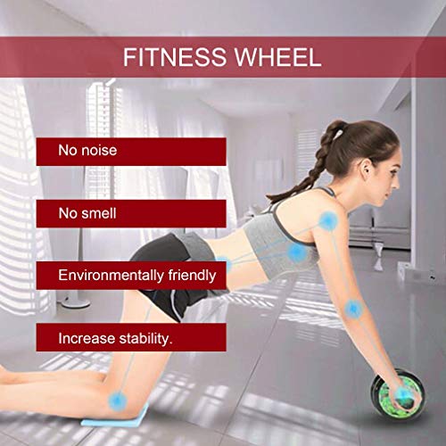 KinshopS Fitness Rueda Doble Ruedas Abdominal Cintura Entrenamiento Ejercicio Gimnasio Roller