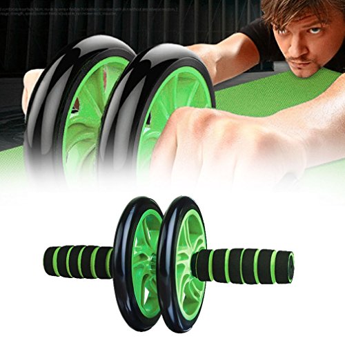 KinshopS Fitness Rueda Doble Ruedas Abdominal Cintura Entrenamiento Ejercicio Gimnasio Roller