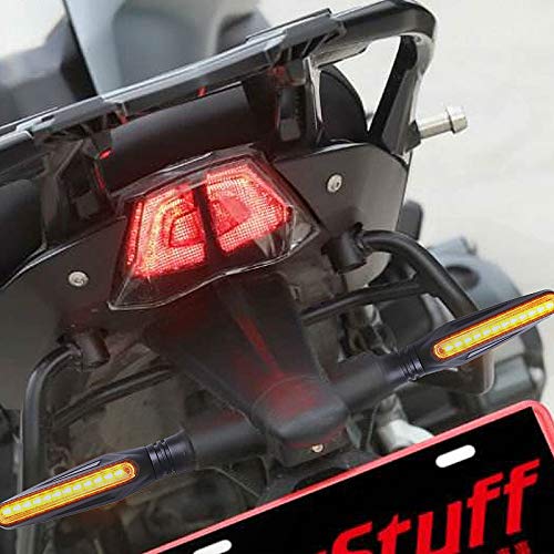 Kinstecks 4PCS Indicadores de motocicleta Luces de señal de giro que fluyen Indicadores de giro de motocicleta 12V 12 LEDs Bombillas para motocicleta Scooter Quad Cruiser Off Road