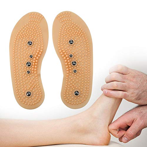 Kireina Plantillas de Masaje 2 Pares Masaje de pies Almohadillas para Zapatos Confort Pad Terapia magnética Almohadillas magnéticas Salud del pie (35-40)