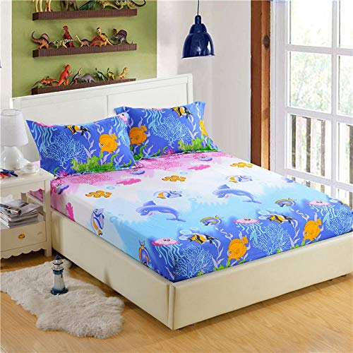 KIrSv súper Suave y cómodaSábana Bajera,100% poliéster Priting Super King Size Sábana Ajustable Sábana Cubierta de colchón Cuatro Esquinas con Elastic-Z_160cmX200cmX26cm KIrSv súper Suave y cómodaSábana Bajera,100% poliéster Priting Super King Size Sábana Ajustable Sábana Cubierta de colchón Cuatro Esquinas con Elastic-Z_160cmX200cmX26cm