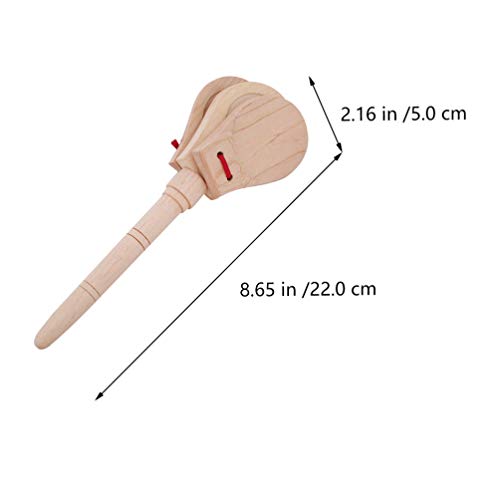 Kisangel Castañuelas de Madera para Niños Juguete de Badajo de Madera Castañuelas Badajo de Madera Percusión Musical Castañuelas Juguete de Aprendizaje Temprano para Bebés (Color Madera)