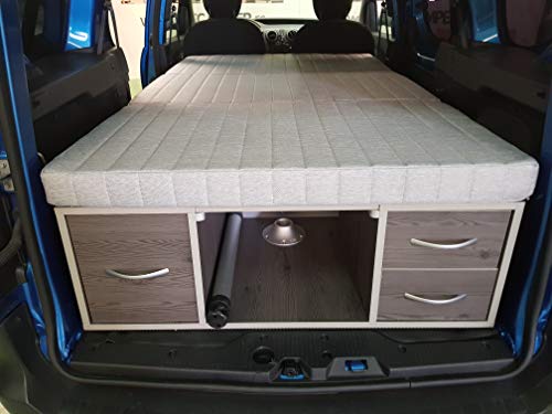 Kit Camper, Mueble Camper con Cama y Mesa para Furgonetas Pequeñas (Berlingo 08/18 5 plazas)