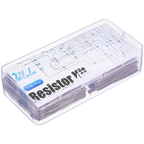 Kit de 1140 Piezas de Resistores Electrónicos de Película de Metal, 38 Valores 1% Resistores Variados desde 10 Ω a 1 MΩ 1/4 W Resistor Variedad Paquete para Experimentos y Proyectos de Bricolaje