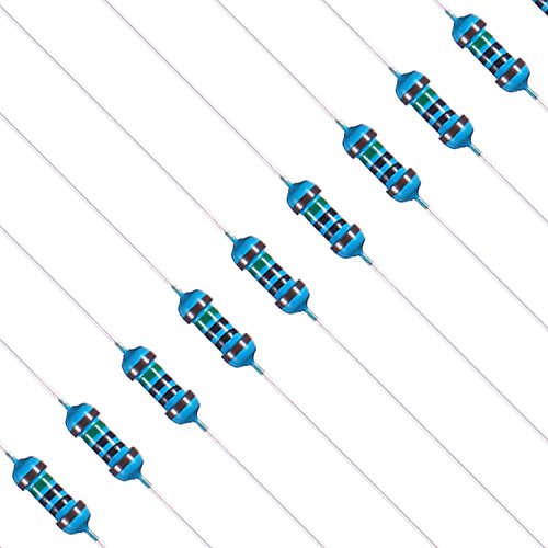 Kit de 1140 Piezas de Resistores Electrónicos de Película de Metal, 38 Valores 1% Resistores Variados desde 10 Ω a 1 MΩ 1/4 W Resistor Variedad Paquete para Experimentos y Proyectos de Bricolaje