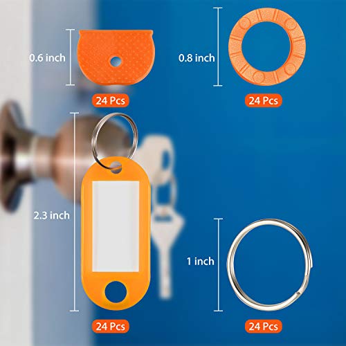 Kit de 96 Cubiertas de Tapa de Llave Cubiertas de Silicona de Llave Etiqueta de Llave Cubiertas de Llave de Silicona Llaveros de Metal Identificadores para Organización Llaves, Colores Variados