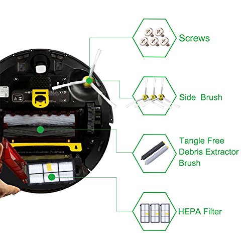 Kit de Accesorios para iRobot Roomba Recambios Roomba Series 800 805 850 860 865 866 870 871 880 886 890 891 895 896 900 960 965 966 980 para Robot Aspirador de ABC life, 13in1