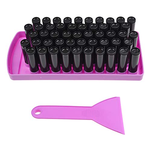 Kit de Bandeja de Llenado de Bálsamo Labial Kare & Kind – 1x Bandeja de Llenado, 1x Espátula, 50x Tubos de Bálsamo Labial (Negro), 50x Pegatinas Personalizables (3 Colores), 50x Pegatinas Impresas