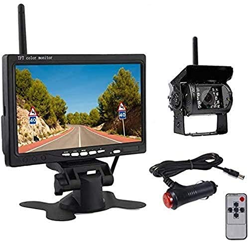 Kit de cámara y monitor retrovisores inalámbricos, visión nocturna a prueba de agua, monitor LCD TFT HD de 7 pulgadas, 12 / 24V - RV Truck Trailer Camper Bus Kit de cámara y monitor retrovisores inalámbricos, visión nocturna a prueba de agua, monitor LCD TFT HD de 7 pulgadas, 12 / 24V - RV Truck Trailer Camper Bus