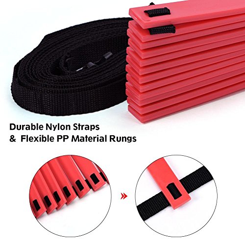 Kit de Escalera de Agilidad Velocidad de Entrenamiento de Velocidad 9Ft Escalera Plana + 10 Unidades de Conos de Disco para Coordinación Entrenamiento Atlético (rojo) Kit de Escalera de Agilidad Velocidad de Entrenamiento de Velocidad 9Ft Escalera Plana + 10 Unidades de Conos de Disco para Coordinación Entrenamiento Atlético (rojo)
