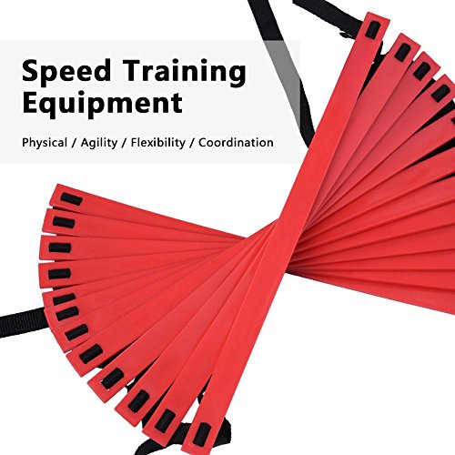 Kit de Escalera de Agilidad Velocidad de Entrenamiento de Velocidad 9Ft Escalera Plana + 10 Unidades de Conos de Disco para Coordinación Entrenamiento Atlético (rojo) Kit de Escalera de Agilidad Velocidad de Entrenamiento de Velocidad 9Ft Escalera Plana + 10 Unidades de Conos de Disco para Coordinación Entrenamiento Atlético (rojo)