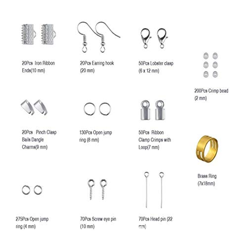 Kit de Hacer Bisutería ,Kit de Accesorios de Joyería 912 piezas Plata Joyería Artesanía Material en Caja de Plástico con Herramientas de Reparación de Joyas para Gacer Braceletc Necklace Jewelry Craft Kit de Hacer Bisutería ,Kit de Accesorios de Joyería 912 piezas Plata Joyería Artesanía Material en Caja de Plástico con Herramientas de Reparación de Joyas para Gacer Braceletc Necklace Jewelry Craft