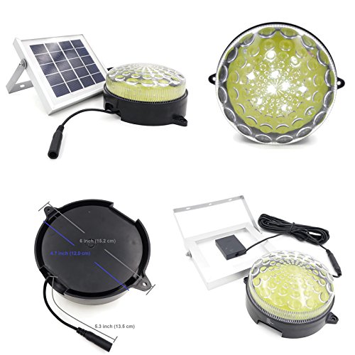 Kit de iluminación solar de exterior/interior ROXY-G2 con batería de litio, sensor fotográfico de encendido/apagado automático, control de brillo de 3 niveles, cable de 4,50 m (15 ft)
