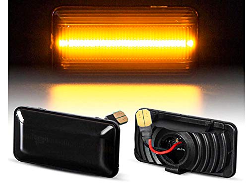 Kit de intermitentes laterales LED Side Marker dinámica lente ahumada compatible con VW Golf 3 Vento Seat Cordoba 1993-1999 Kit de intermitentes laterales LED Side Marker dinámica lente ahumada compatible con VW Golf 3 Vento Seat Cordoba 1993-1999