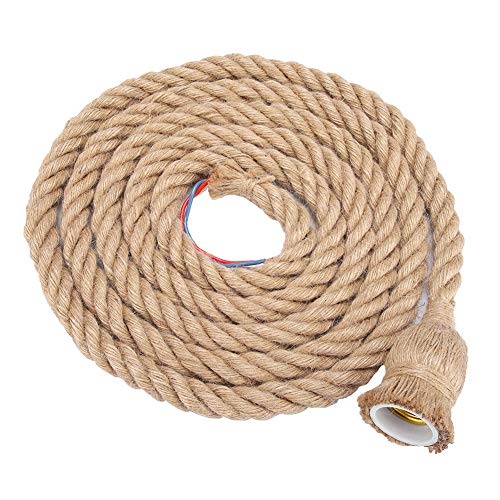 Kit de lámpara colgante con cable de enchufe de interruptor Lámpara vintage con cuerda de cáñamo trenzada 3 metros Cable de linterna colgante E27 Extensión para proyectos industriales retro Kit de lámpara colgante con cable de enchufe de interruptor Lámpara vintage con cuerda de cáñamo trenzada 3 metros Cable de linterna colgante E27 Extensión para proyectos industriales retro