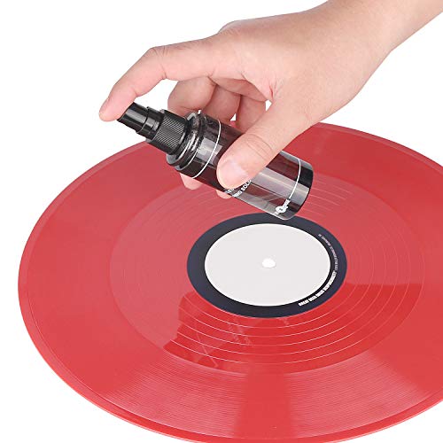 Kit de Limpieza de Discos para Discos de Vinilo con 2 Cepillos, Solución de Limpieza, Tela y Paños de Limpieza para Proteger y Restaurar la Colección de Discos LP