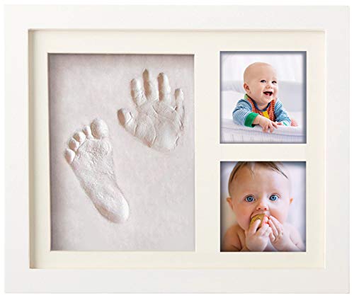 Kit de Marco para Huella de Pie y Manos del Bebe - 100% NO TÓXICO - Marco de Madera, Vidrio Acrílico y Espacio para 2 Fotos del Bebé - Regalos Originales para Bebes Recien Nacidos, Mamás y Papás Kit de Marco para Huella de Pie y Manos del Bebe - 100% NO TÓXICO - Marco de Madera, Vidrio Acrílico y Espacio para 2 Fotos del Bebé - Regalos Originales para Bebes Recien Nacidos, Mamás y Papás