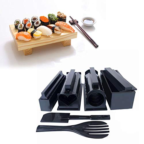 Kit De Preparación De Sushi, Original Y Conveniente Máquina De Sushi, Rollo De Sushi, Molde Para Rollo De Arroz Con Cuchillo De Sushi, Juego De Sushi De 10 Piezas, Fácil Y Divertido, Rollos De Sushi