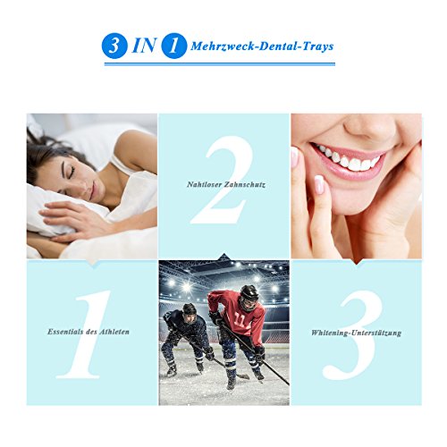 Kit de Protección Dental 4 piezas, Y.F.M Protector Bucal Cuidado Dentadura Ferula Dental Bruxismo Rechinar Dientes Imprescindible para Atletas