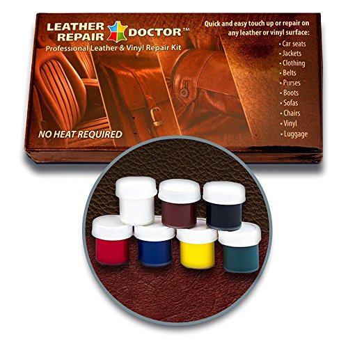 Kit de reparación de piel: 7, color no-heat, secado rápido, solución de piel y reparador de vinilo para muebles, asientos de coche, chaqueta, botas y bolso profesional