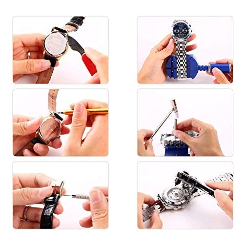 Kit de Reparación de Relojes, Cadrim 147 pcs Herramientas de Reparación Profesional para Barra de Resorte, kit de Herramientas de Reemplazo de la Batería del Relojo, Varios Accesorios,etc. Kit de Reparación de Relojes, Cadrim 147 pcs Herramientas de Reparación Profesional para Barra de Resorte, kit de Herramientas de Reemplazo de la Batería del Relojo, Varios Accesorios,etc.