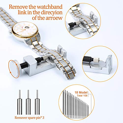 Kit de Reparación de Relojes,E·Durable Herramientas de Reloj, con Abridor de Repara Pulsera de Reloj 52mm Ajustar Correa, Cambiar Pilas Kit de Reparación de Relojes,E·Durable Herramientas de Reloj, con Abridor de Repara Pulsera de Reloj 52mm Ajustar Correa, Cambiar Pilas