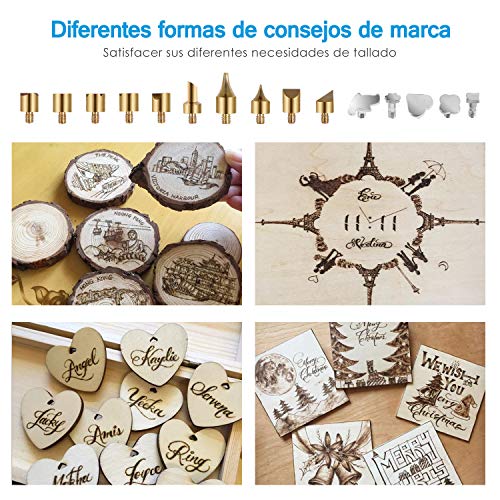 Kit Pirograbador de Madera 39 in 1 WaxRhyed, 60W,Temperatura Regulable(200-450℃), 33 Puntas y Accesorios,Soldador Pirografo Electrico Profesional Herramientas Para Manualidades Madera,Cuero,Grabado Kit Pirograbador de Madera 39 in 1 WaxRhyed, 60W,Temperatura Regulable(200-450℃), 33 Puntas y Accesorios,Soldador Pirografo Electrico Profesional Herramientas Para Manualidades Madera,Cuero,Grabado