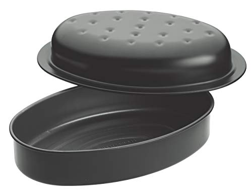 Kitchen Craft Master Class - Fuente de horno ovalada con tapa (superficie antiadherente, 27 cm x 18 cm x 10 cm), color negro Kitchen Craft Master Class - Fuente de horno ovalada con tapa (superficie antiadherente, 27 cm x 18 cm x 10 cm), color negro