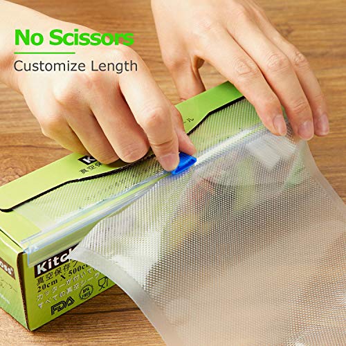 KitchenBoss Bolsas de Vacío Profesional 4 Rolls 20x500 y 28x500cm con 2 Caja de Corte (No Más Tijeras) para Almacenaje de Alimentos, Sous Vide Cocina, BPA Free KitchenBoss Bolsas de Vacío Profesional 4 Rolls 20x500 y 28x500cm con 2 Caja de Corte (No Más Tijeras) para Almacenaje de Alimentos, Sous Vide Cocina, BPA Free