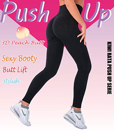 KIWI RATA Leggings Push up Mujer Fitness Mallas Pantalones Deportivos de Cintura Alta Yoga Leggins Pantalón Sin Costuras para Deporte Running Elásticos y Ajustados KIWI RATA Leggings Push up Mujer Fitness Mallas Pantalones Deportivos de Cintura Alta Yoga Leggins Pantalón Sin Costuras para Deporte Running Elásticos y Ajustados