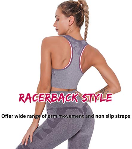 KIWI RATA Sujetador Deportivo Mujer Fitness de Impacto Medio con Almohadillas Extraíbles sin Costuras, sin Aros Yoga Gym Racerback Top Deporte con Relleno Gimnasio Fitness Ejercicio KIWI RATA Sujetador Deportivo Mujer Fitness de Impacto Medio con Almohadillas Extraíbles sin Costuras, sin Aros Yoga Gym Racerback Top Deporte con Relleno Gimnasio Fitness Ejercicio