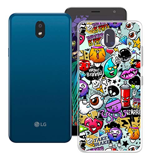 KJYF Funda para LG K30 2019 (5.45"), Premium Anti Deslizamiento Caso Case Cover Transparent Silicona Suave TPU Carcasa Gel Fina de Fundas para LG K30 2019 - Dibujos Animados